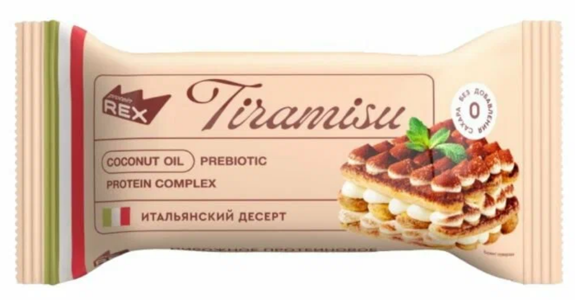 картинка Пирожное протеиновое Тирамису 40 г ProteinRex от магазина спортивного питания Sportlane