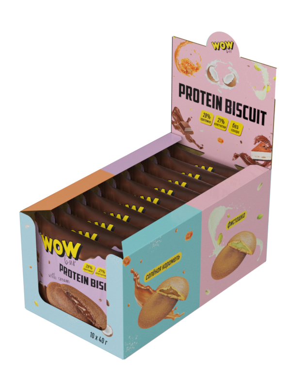 картинка Печенье WOWBAR PROTEIN BISCUIT 40 г Prime Kraft от магазина спортивного питания Sportlane