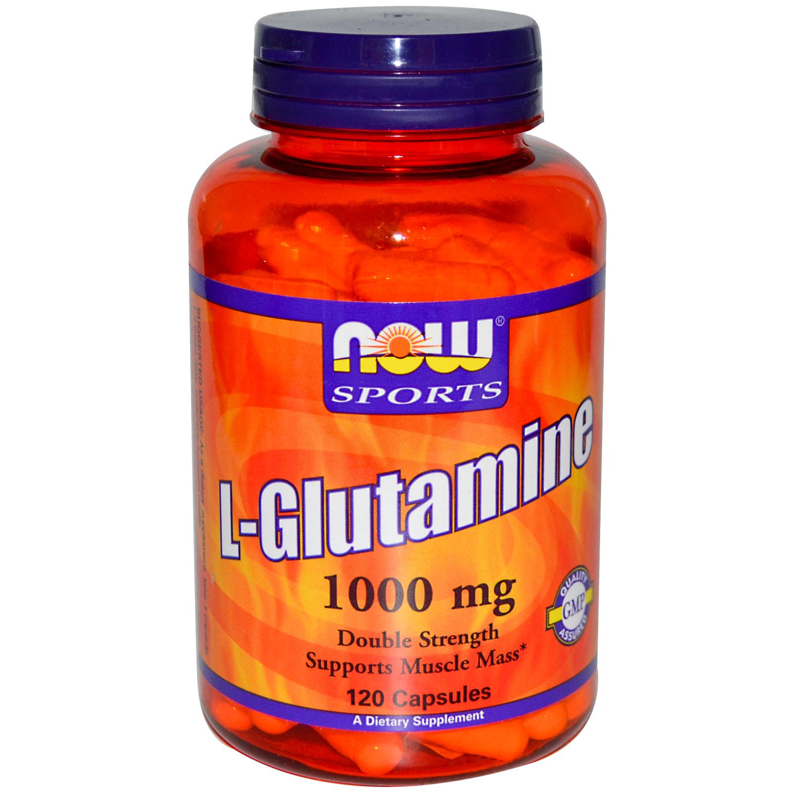 картинка L-Glutamine 1000 mg NOW 120 кап от магазина спортивного питания Sportlane