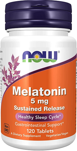 картинка Melatonin 5mg SR 120 табл NOW от магазина спортивного питания Sportlane