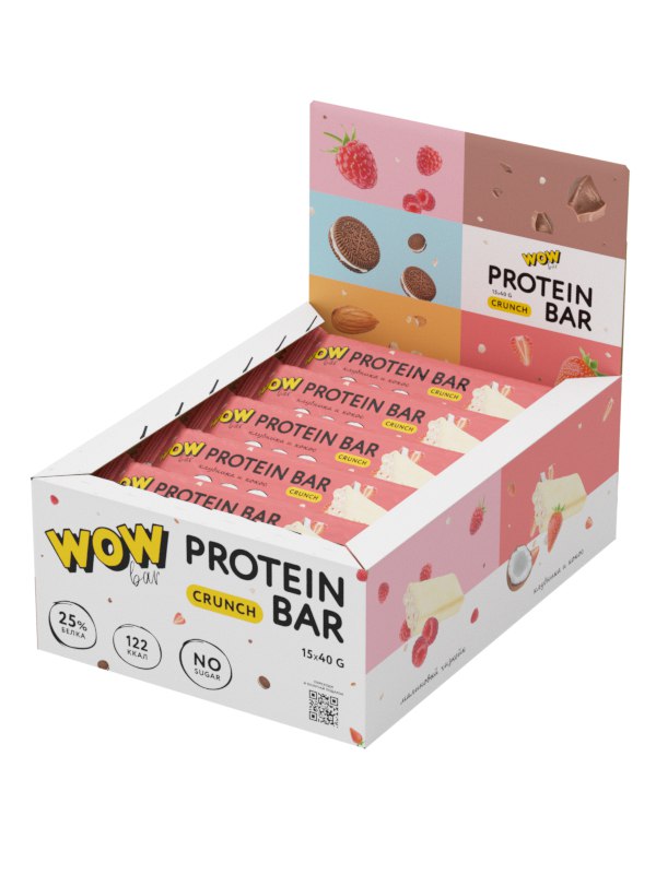 картинка Батончики WOWBAR CRUNCH 40 г Prime Kraft от магазина спортивного питания Sportlane